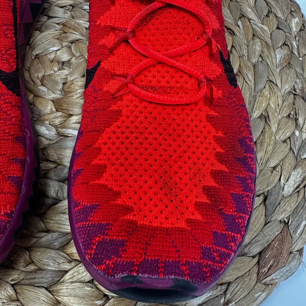 Nike Free 3.0 Flyknit Running Shoes Bright Crimson University Red Size 7 Women's - Picture 9 of 9